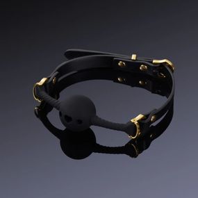 Кляп шарик с отверстиями в виде сердца UPKO Desire for Mouth Bondage Collection, черный sexstyle