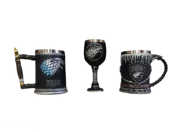 Подарунковий Набір Гуртка Чашка Келих 3D Гра Престолів Game Of Thrones Winter Is Coming Stark Старк | Зображення 3