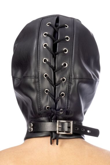 Капюшон з кляпом для БДСМ Fetish Tentation BDSM hood in leatherette with removable gag | Зображення 1