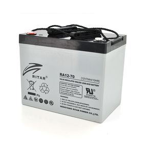 Аккумуляторная батарея AGM RITAR RA12-70,Gray Case,12V 70.0A h (350x167x182)