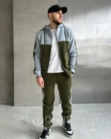 Спортивний костюм колір хакі/сірий розміри S, M, L, XL, XXL, 3XL FI_009702