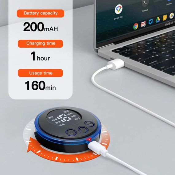 Імпульсний масажер міостимулятор EMS / Електростимулятор для м'язів / Масажер метелик | Зображення 7