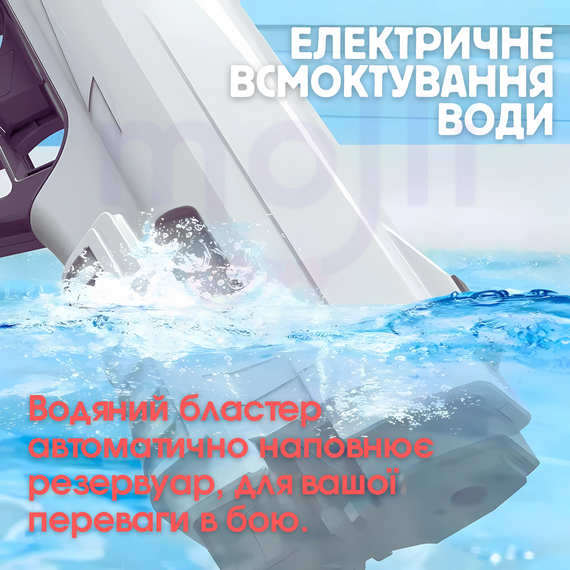 Водяной Бластер на Аккумуляторе с Резервуаром 1200 мл Мощный Электрический Пистолет С Автоматическим Насосом  Для Детей И Взрослых | Зображення 4