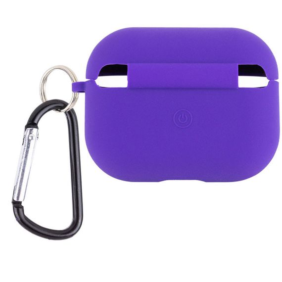 Силиконовый футляр с микрофиброй для наушников Airpods Pro Фиолетовый / Ultra Violet | Зображення 1