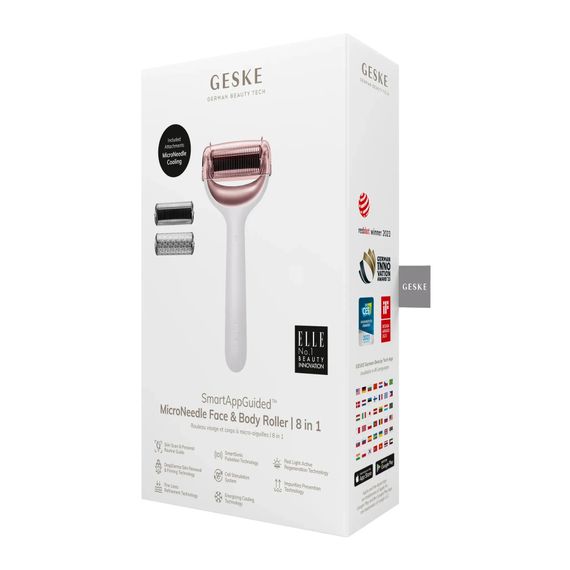 Электронный роллер для лица и тела с микроиглами GESKE MicroNeedle Face&Body Roller 8в1 gray, Бронзовый | Зображення 7