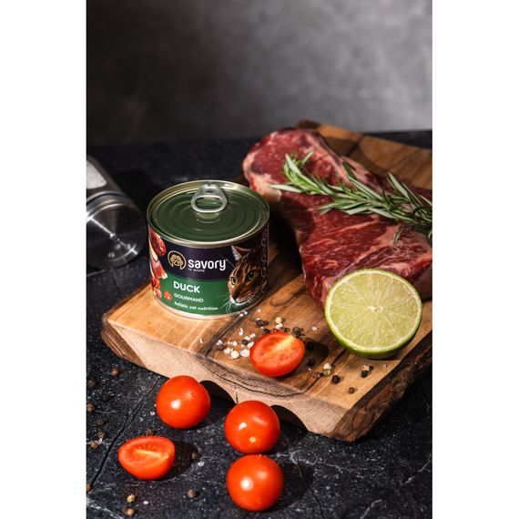 Корм вологий Savory Cat Can Adult Duck консерви для вибагливих котів з качкою 200 г | Зображення 5