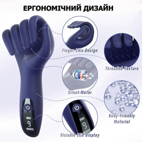 Чоловічий вібратор для пеніса у формі руки з LED дисплеєм | Зображення 5