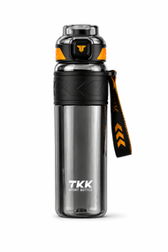 Спортивная бутылка TKK 1000 мл (1 л) - Черная Tritan BPA-free, ударопрочная эко-бутылка с антискользящим грипом