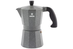 Кофеварка гейзерная алюминиевая Vinzer Moka Granito 50397, на 3 чашки, для дома и офиса