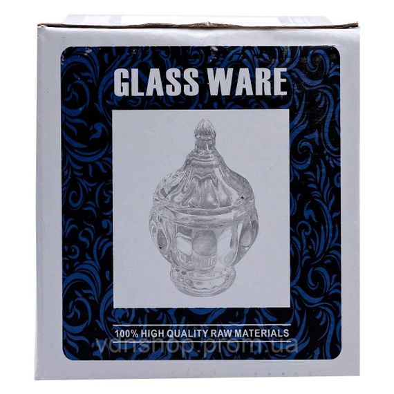 Цукорниця з кришкою Ø8.5 см ваза цукорниця кругла скляна HP-4-107 | Зображення 4