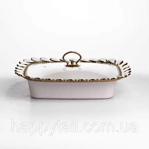 Мармітниця порцелянова Tiffany 1.5 л квадратна підставці з підігрівом 34х26х7 см SX42-2 | Зображення 1