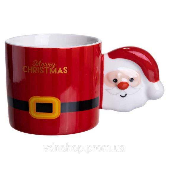 Чашка порцелянова новорічна Merry Christmas 350 (мл) Червона Yiwu FM-CS-51R | Зображення 3