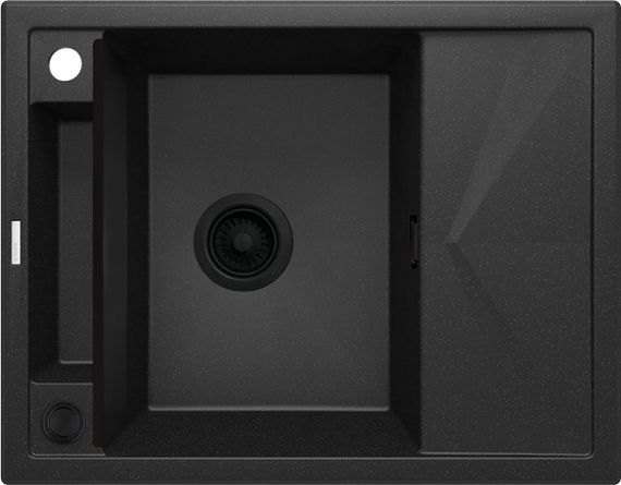 Мийка кухонна Deante Magnetic, граніт, прямокут., з крилом, 640х500х219мм, чаша - 1, врізна, металічний графіт (ZRM_G11A)