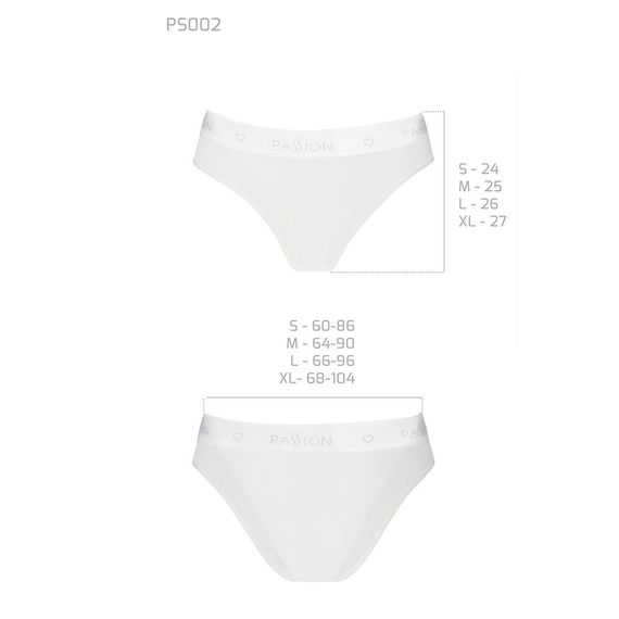 Трусики з прозорою вставкою Passion PANTIES white, XL | Зображення 4