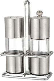 Набір для спецій Kamille Grinder Set перцемолка та сільничка на підставці 10х14.5см