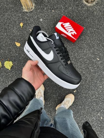 Зимові кросівки Nike Air Force, топ якість (чорно-білі) | Зображення 4