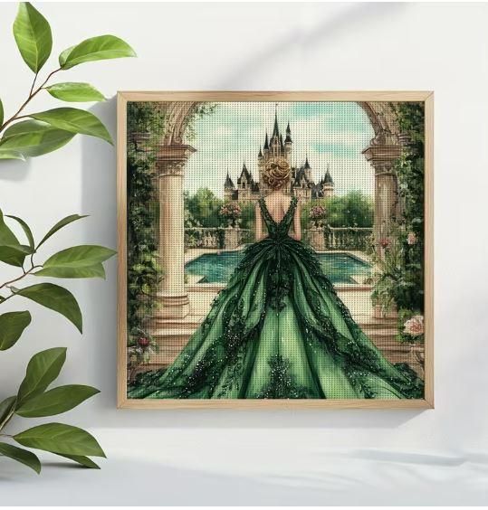 Набор для вышивки крестом ZUOANLF "Изумруд" 14CT, 40x40 см, канва Аида с нанесенным рисунком | Зображення 6