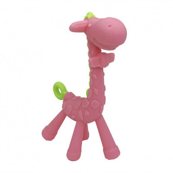 Силиконовый прорезыватель "Жираф" MGZ-0416(Pink) в футляре