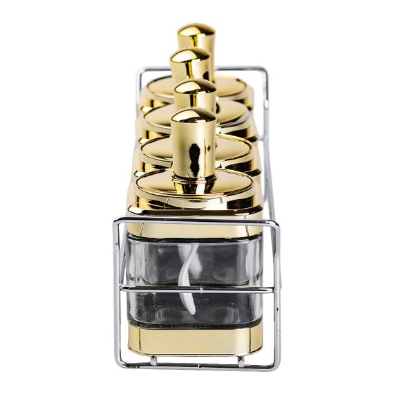 Набір банок для сипучих продуктів 4 штуки 350 мл скляні на металевій підставці HP-1336 | Зображення 2