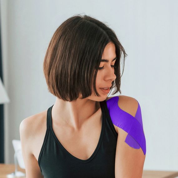 Стрічка кінезіологічна (кінезіо тейп) 4FIZJO 5 см x 5 м 4FJ0626 Violet (P-5907739318817) | Зображення 4