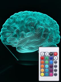 Акриловий світильник-нічник з пультом 16 кольорів Мозок tty-n000917