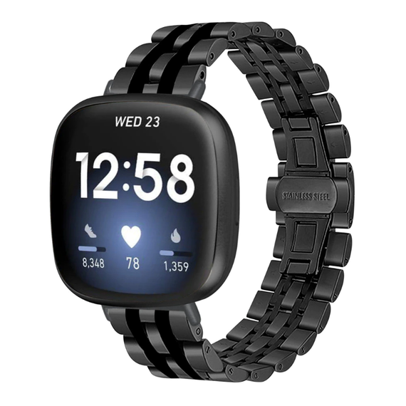 Металевий ремінець Primolux Steel Link для годинника Fitbit Versa 3 / Fitbit Sense - Black | Зображення 2