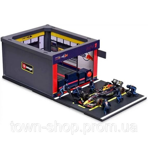 Игровой набор формулы один "Pit Pass Oracle red bull racing" Bburago 18-38453 (#1) | Зображення 1