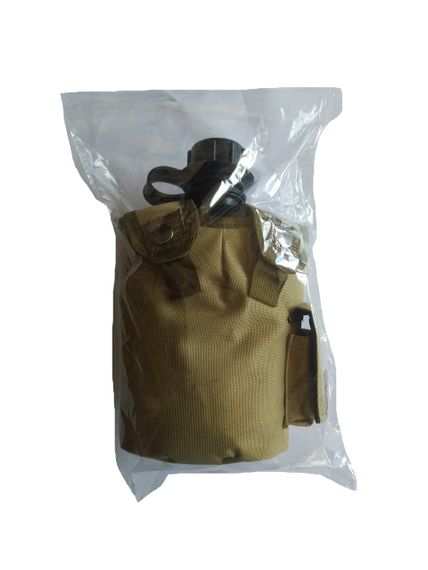 Фляга пластикова М&М 1000 мл Чорна в чохлі Вид 1 Coyote Койот (213569) | Зображення 4