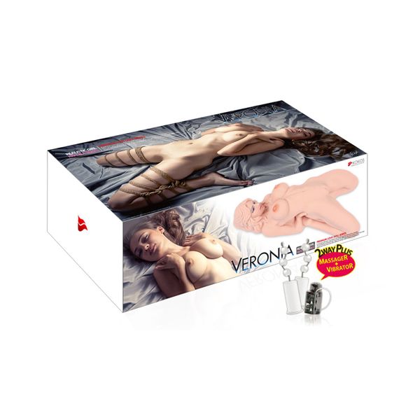 Мастурбатор лялька Kokos Veronia 2WayPlus з функцією масажу та вібрацією з вібрацією і масажем, два входи: вагіна і попка | Зображення 8