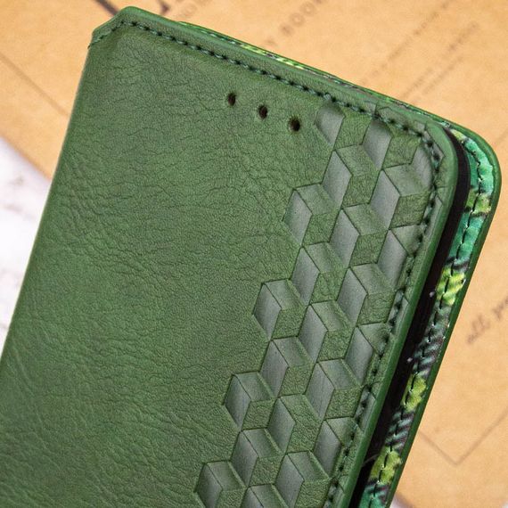 Кожаный чехол-книжка GETMAN Cubic (PU) для Samsung Galaxy S24+ Зеленый | Зображення 5