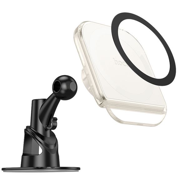Автотримач Hoco H43 Crystal ring magnetic (center console) White | Зображення 1