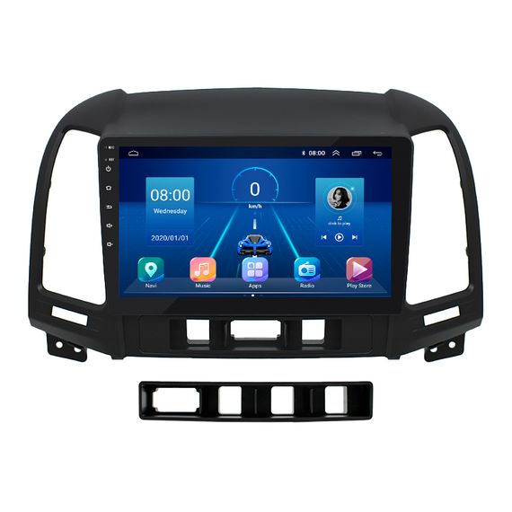 Штатна магнітола Lesko для Hyundai Santa Fe II 2005-2010г. 9" 4/32Gb/ 4G/ Wi-Fi/ CarPlay Premium GPS Android
