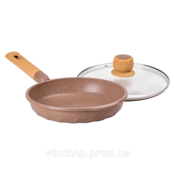 Алюминиевая сковорода 1,8 л мраморная с антипригарным покрытием Ø 24 см кофейная MGC HP-4-423CO | Зображення 3