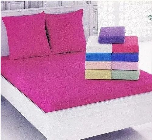 Бузкове Простирадло махрове на резинці з наволочками Anisa (220х240+30 см) | Зображення 2