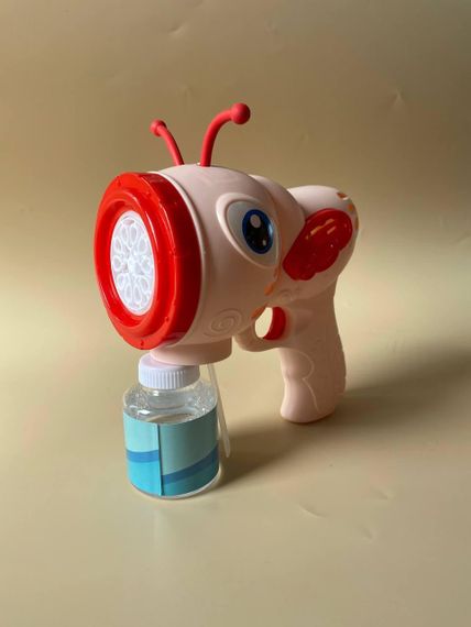 Пістолет з мильними бульками генератор мильних бульбашок Бджілка Рожевий