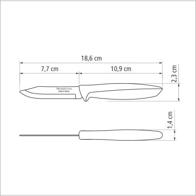Кухонний ніж Tramontina Plenus Light Grey Vegetable 76 мм (23420/133) | Зображення 1