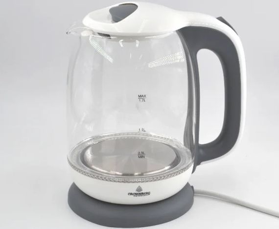 Электрический дисковый стеклянный чайник Crownberg CB 9121 1800 Вт электрический чайник с подсветкой