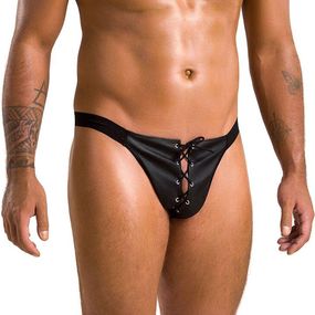 Чоловічі сліпи на шнурівці Passion Slip Ben L/XL, чорні, екошкіра, люверси