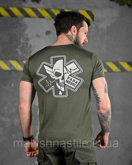 Тактична волога відводяща футболка ParaMedic олива ДЛ6506