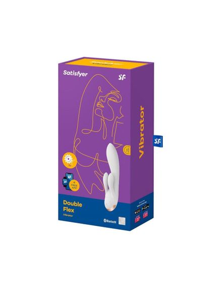 Смарт вібратор кролик із подвійним відростком Satisfyer Double Flex White | Зображення 3