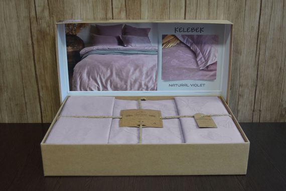 Постільна білизна Limasso Jacquard Ranforse 200 х 220 см Kelebek Violet | Зображення 2
