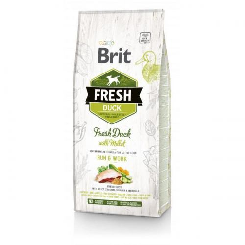 Сухий корм Brit Fresh для дорослих активних собак з качкою та пшоном 2.5 кг