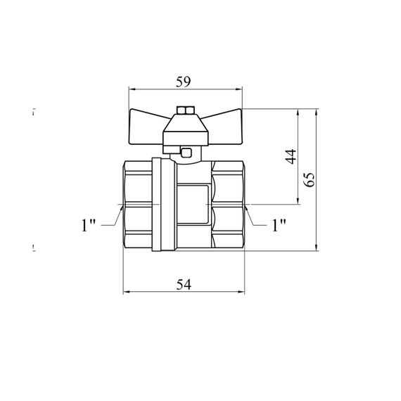 Кран кульовий Valves 1" ВВ PN30 синій метелик | Зображення 1