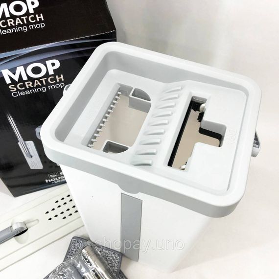 Швабра большая с ведром комплект Scratch Cleaning Easy Mop с автоматическим отжимом и складной ручкой | Зображення 5