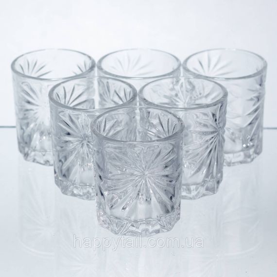 Набір чарок для віскі Shot glass 6 штук по 75 мл HP-17-34