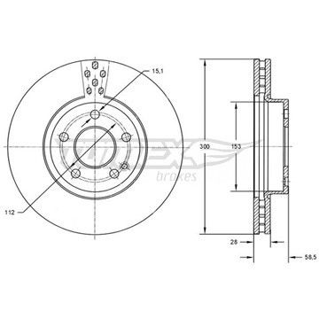 Диск тормозной передний Mercedes Benz W639 03-14/ W447 14- (300x28), TX 72-31