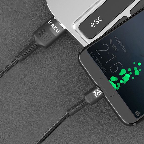 USB кабель Kaku KSC-297 USB - Lightning 1m - Black | Зображення 2