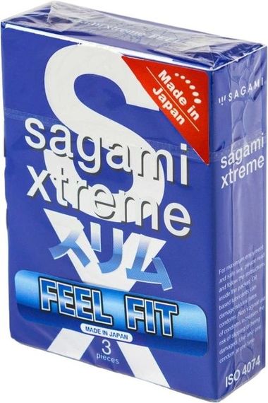 Супертонкі латексні презервативи Sagami Xtreme Feel Fit 3 шт | Зображення 1
