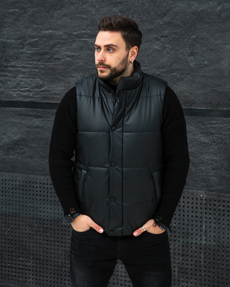 Жилетка дутая чёрный S M