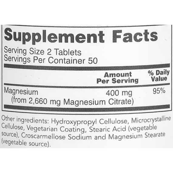 Микроэлемент Магний Protocol for Life Balance Magnesium Citrate 200 mg 100 Tabs | Зображення 1